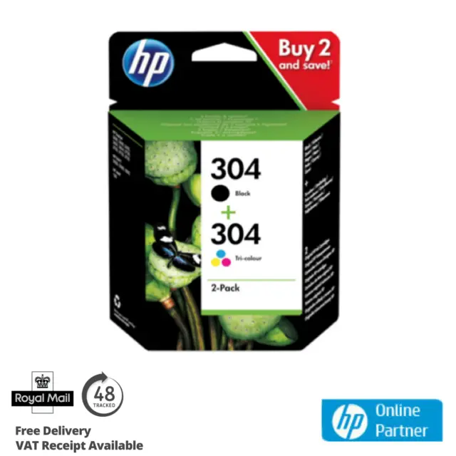 Genuine HP 304 Combo Pack Ink Cartridge 3JB05AE For Deskjet 3720 3730 3732 3735