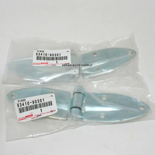1991-1997 Toyota Land Cruiser FJ80 Front Left Right Hood Hinge White Set of 2 main image 0