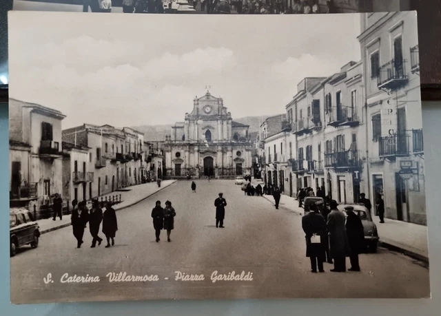 Cartolina S. Caterina Villar osa - Piazza Garibaldi Fg / Vg