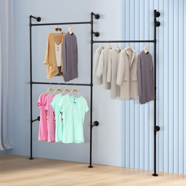 Wall Mounted Industrial Clothing Rack Garment Rack Pipeline Clothes Rack