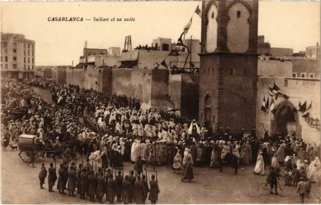 CPA AK MAROC CASABLANCA - Sultan and his suite (92670)