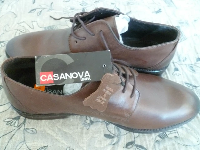 Chaussures Homme Derbys  A Lacets Marron Marque Casanova En Cuir 44 Neuves