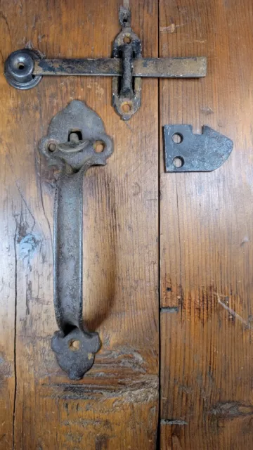 Thumb Latch Door Handle Rustic Barn Shed Gate Hardware Set Antique Cast Iron