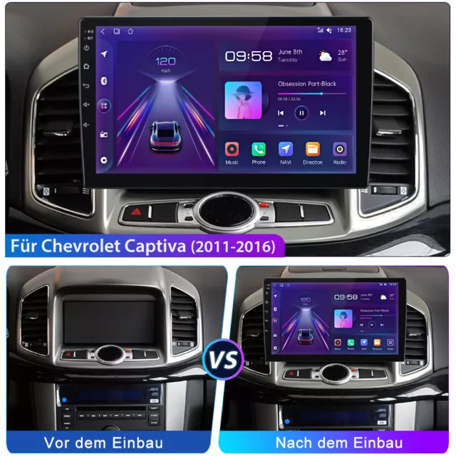 Carplay Android 12 per Chevrolet Captiva Sport 2011-2016 autoradio GPS NAVI DAB+ 3