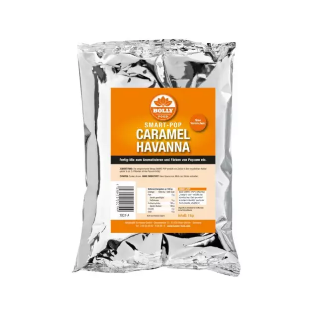 (17,99 EUR/kg) Popcorn Zucker Caramel Havanna Fertig Mix Smart Pop 1 kg Beutel