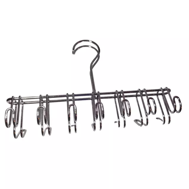 Interdesign Classico Tie And Belt Metal Hanger Wardrobe Rack 14 Hooks Silver