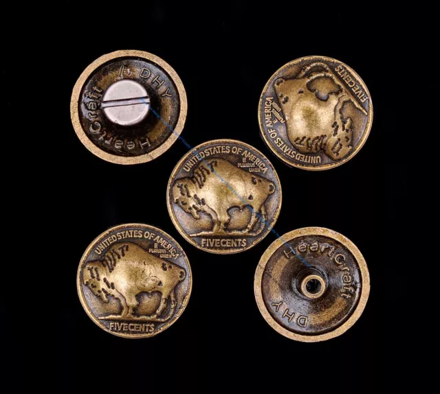 Silla de montar artesanal vintage Buffalo Concho - cabeza de níquel tornillo posterior 10 piezas
