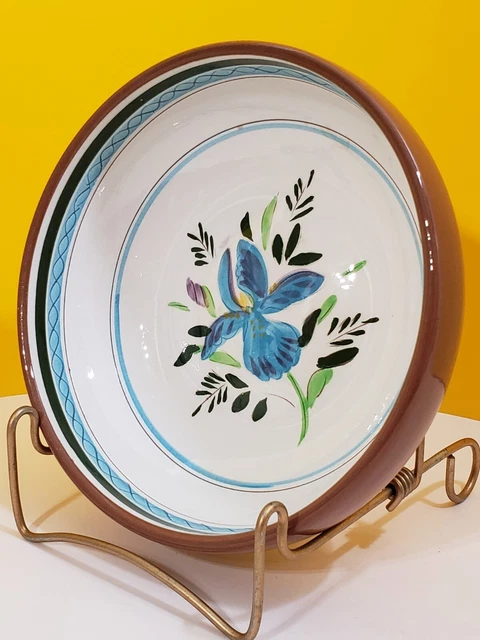 Stangl Pottery 8'' Serving Bowl 1950s-70s Country Garden Iris Flower Made in USA