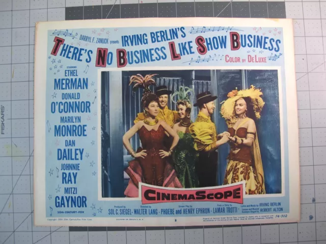 vtg 1950s Marilyn Monroe No Business Like Show Biz 1954 original Lobby Card v2