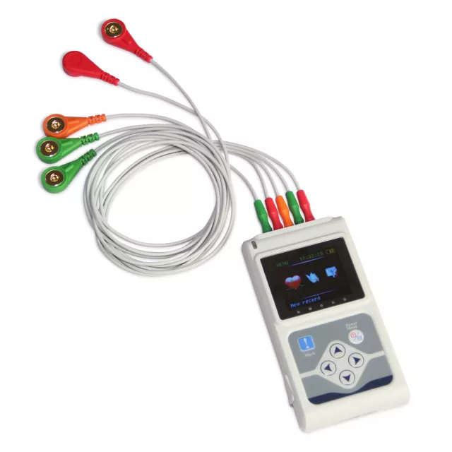 24h Recorder 3 Channel 12-lead ECG/EKG Holter Monitor Arrhythmia Analysis System