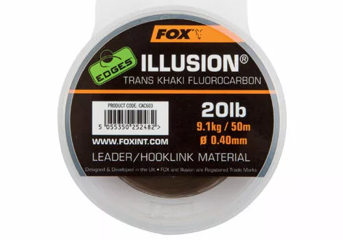 Fox Illusion Trans Khaki Carp Fishing Fluorocarbon Leader - "The Edges" Range