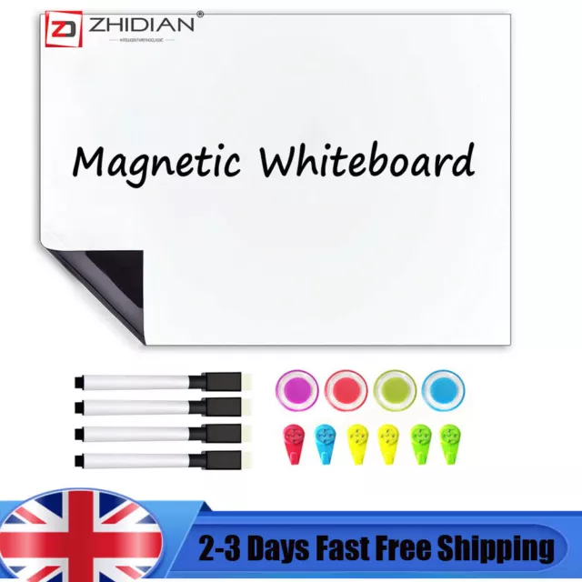 ZHIDIAN Glass Dry Erase Board, Magnetic Tempered Whiteboard for Wall, 4  Markers, 1 Eraser, 4 Magnets