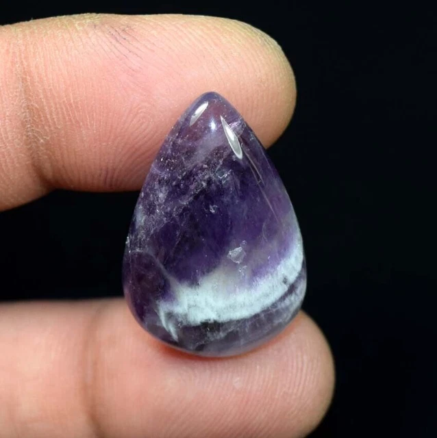 Cabochon de poire en dentelle d'améthyste naturelle Pierre précieuse en...