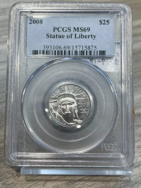 2008 $25 Platinum American Eagle PCGS MS 69 Statue of Liberty