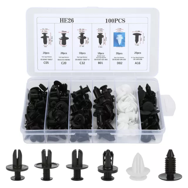 Car Body Retainer Push Type Pin Rivet Trim Clip Panel Moulding Assortment Kit