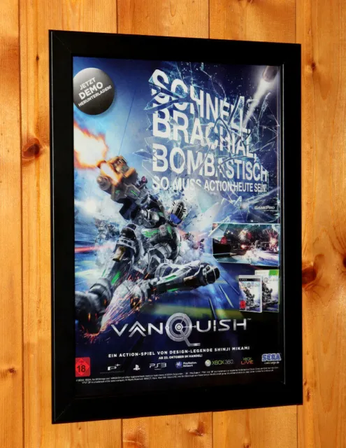 Vanquish Video game Rare Small Poster Ad Page Framed Xbox 360 Live PS3 SEGA