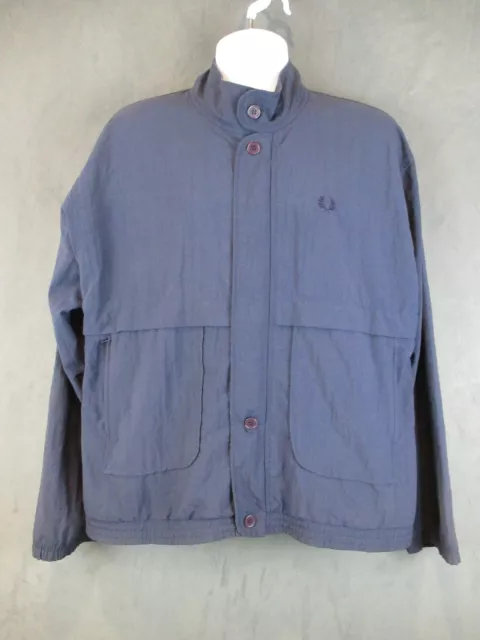 Vintage Fred Perry Sportswear Jacket Mens Large Blue Windbreaker Vented  90s