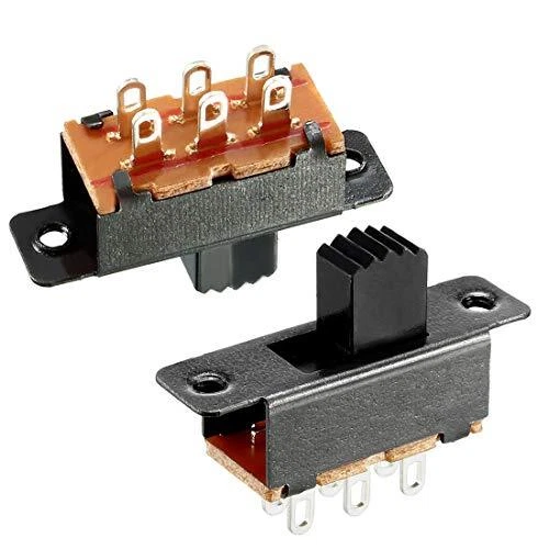 20Pcs 5mm Vertical Slide Switch DPDT 6 Terminals PCB Panel Latching