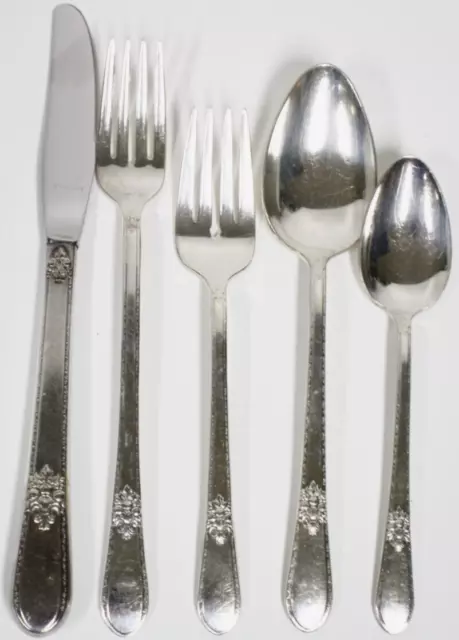 1847 Rogers Bros I.S.  ADORATION 1930'S  Serving Silverware Flatware lot of 5