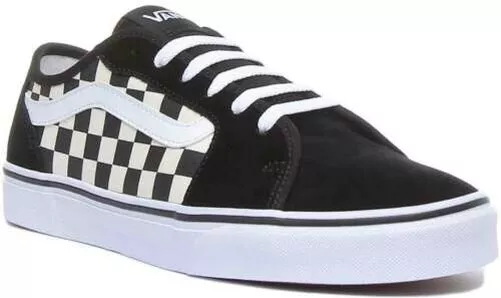 Vans Filmore - Decon Femmes à Lacets Toile Baskets En Noir Blanc Taille UK 3 - 8