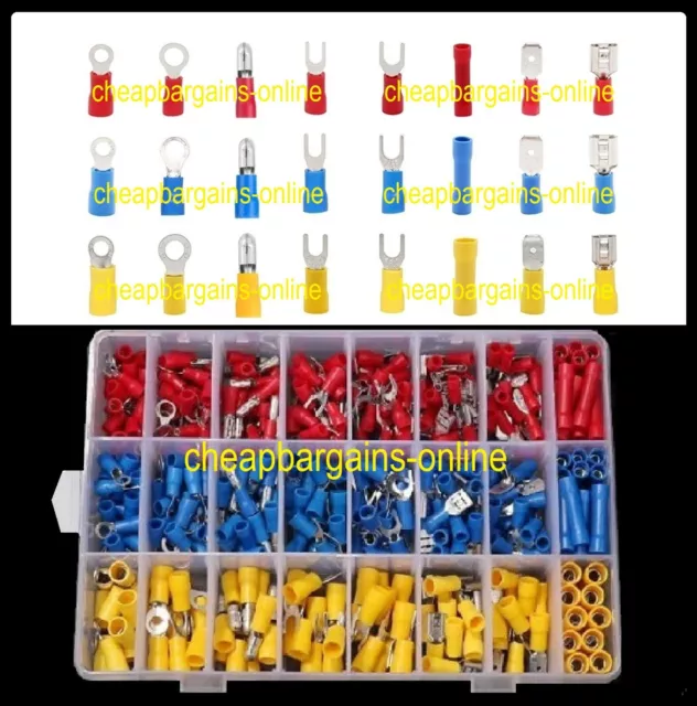 400pc ELECTRICAL WIRE TERMINALS 400 ELECTRICAL CABLE CRIMP CONNECTORS INSULATED 2