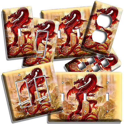 Red Chinese Dragon Greek Roman Ruins Light Switch Outlet Wall Plates Room Hd Art