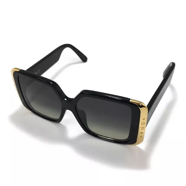 LOUIS VUITTON 2022 Latest Z1664W 93L Moon Square Sunglasses Black Gold  AUTHENTIC