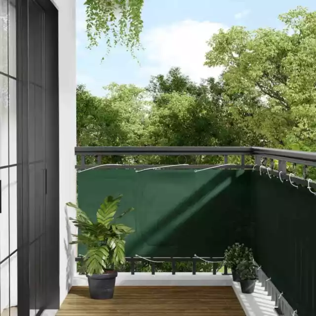 Balcony Screen Garden Privacy Dark Green 100% Polyester Oxford vidaXL