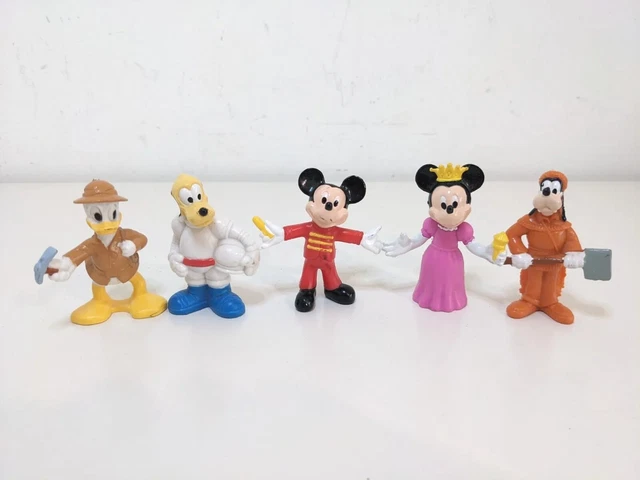 Vintage Disney Mickey Mouse Figure 2.75" Bundle, Minnie, Donald, Pluto, Goofy