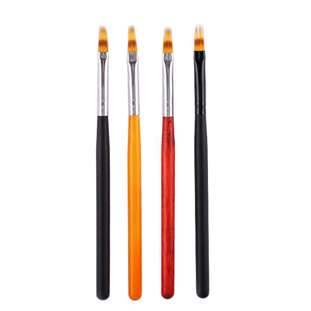 1 pieza cepillo de arte en uñas herramienta de dibujo cepillo de encaje gel de manicura esmalte mango UV ~~