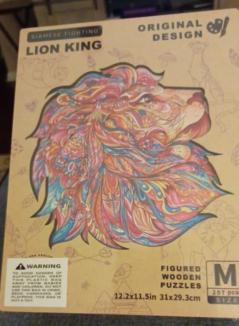Claord Wooden Jigsaw Puzzles Lion King Original Design Size M 207pcs