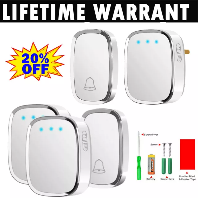 New Wireless Door Bell Doorbell Waterproof Wall Plug-in Chime Remote 36 Tunes