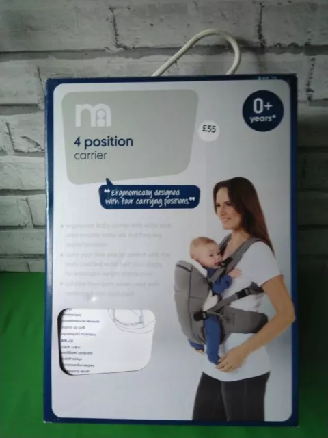 Mothercare 4 position Baby Carrier, 0+ years. New in box.