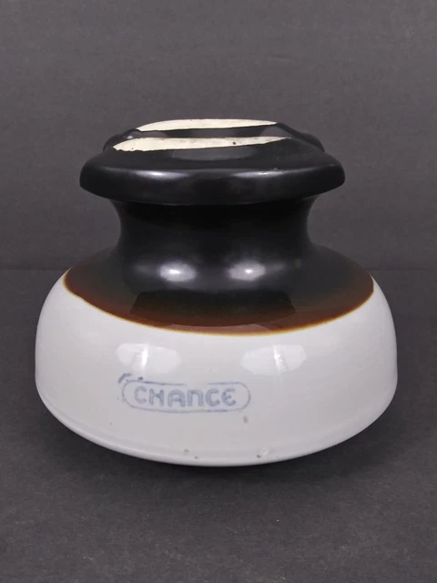 CHANCE U-739 Saddle Top Gray Brown Porcelain Ceramic Insulator Threaded Pole