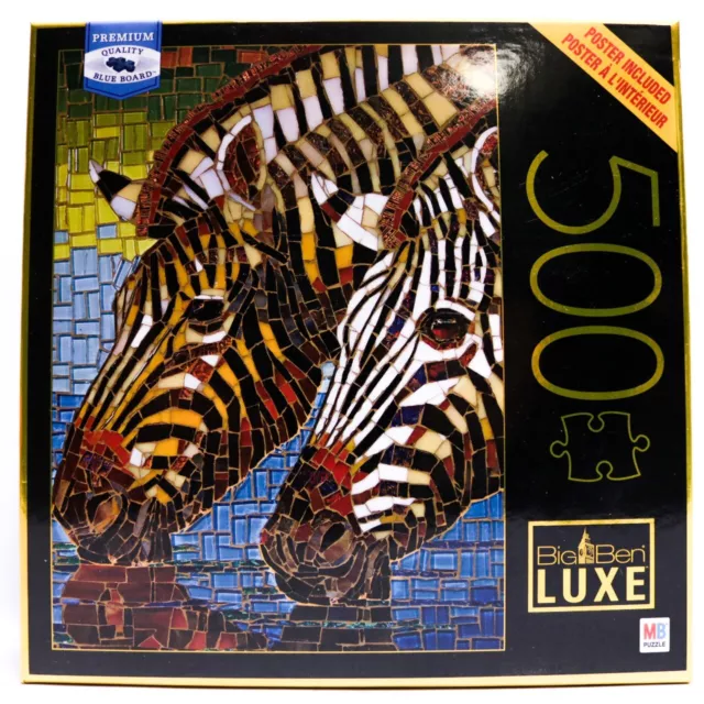 Zebra Glass | 500 Piece Jigsaw Puzzle by Big Ben Luxe - 18" x 24"