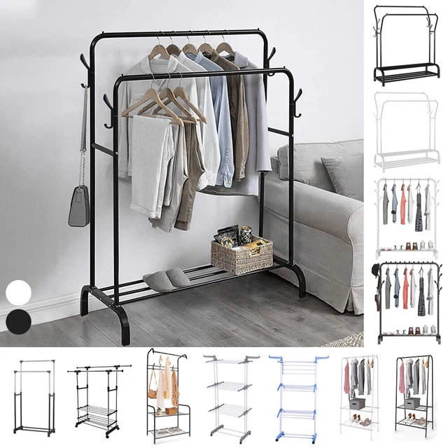 HEAVY DUTY DOUBLE Clothes Rail Hanging Rack Garment Display Stand