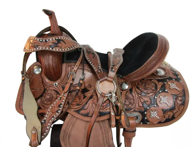 Gaited Horse Western Saddle 15 16 17 Trail Pleasure Tooled Leather Tack Set