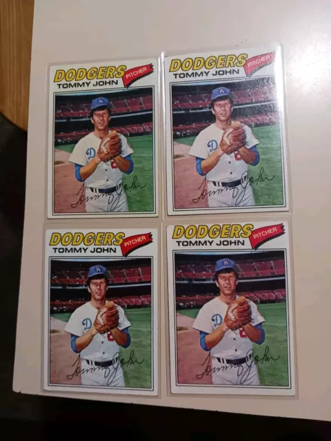 TOMMY JOHN 128 Topps 1977 *4 Card Lot* Los Angeles Dodgers Vintage ...