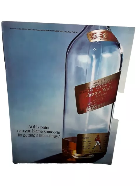 1971 Johnnie Walker Red Label Getting A Little Stingy Original Print Ad