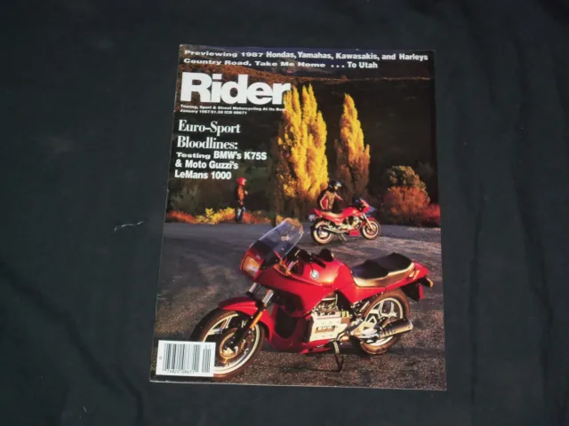 Revista Enero Rider 1987 - Cubierta De Motocicleta - Cw 497