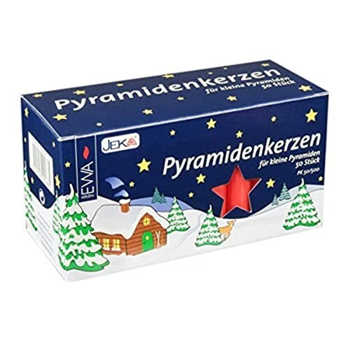 Velas de carrusel de pirámide de Navidad Jeka Kerzen medianas 14 mm - rojas