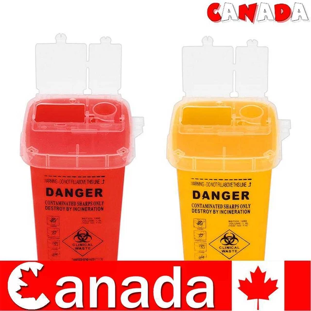 Sharps Bin Medical Biohazard Piercing Needles Disposal Collect Bucket Container