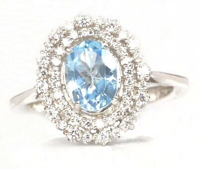 Natural African Blue Topaz 1.85Ct Oval Cut Solitaire Women's Ring In 925 Silver