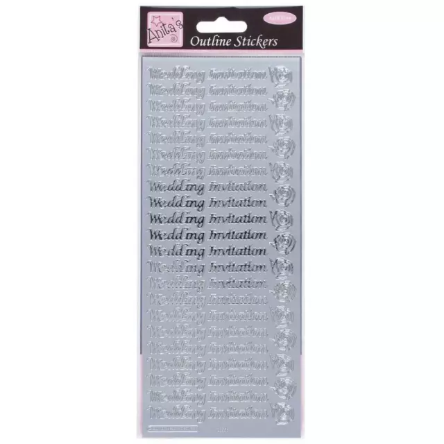 Anita's Outline Stickers - Wedding Invitation Silver