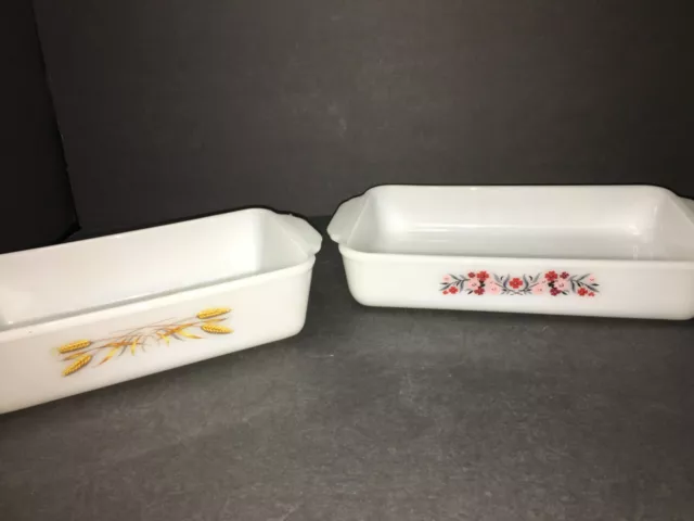 vintage set of 2 Fire King Casserole Dishes