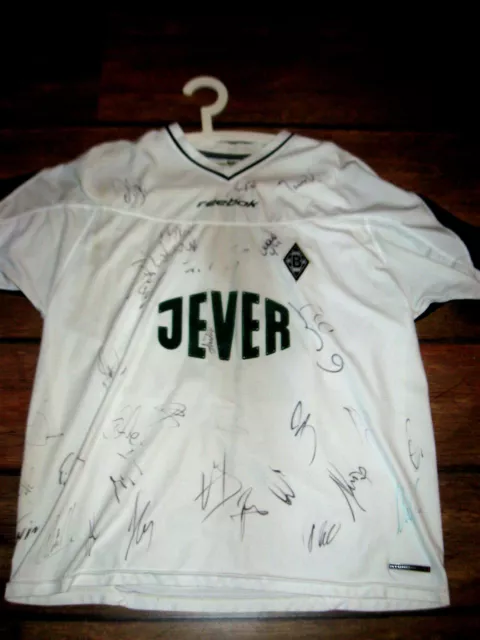 Fussball Trikot Borussia Mönchengladbach 2002/3 Home Jever Reebok Unterschriften