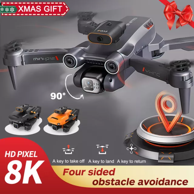 2024 RC Drone 8K GPS HD Dual Camera FPV Foldable Selfie RC Quadcopter 3*Battery