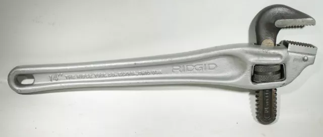 31120 #14 14"  2" Capacity Aluminum Offset Pipe Wrench Ridge Tool Company NOS