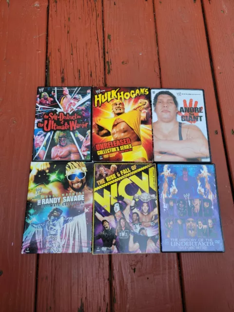 WWE WCW WRESTLING DVD Lot Hulk Hogan, Undertaker, Goldberg, Giant ...
