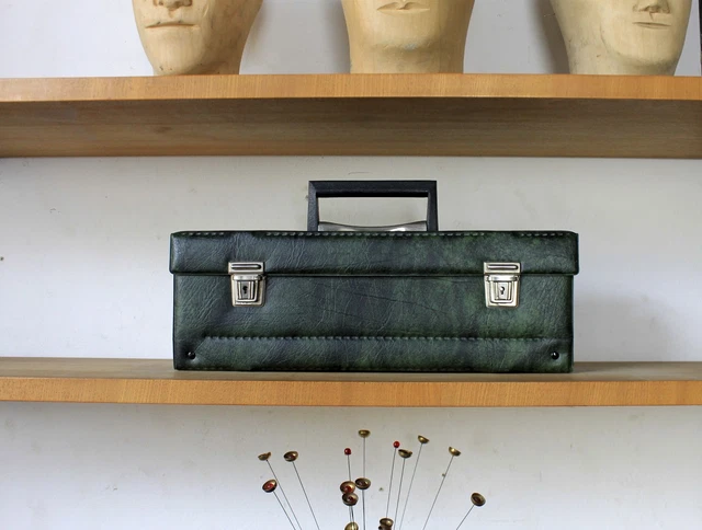 Valise Vert Alternatif Comme Sac Clutch 70er True Vintage 70s Case Sac à Main